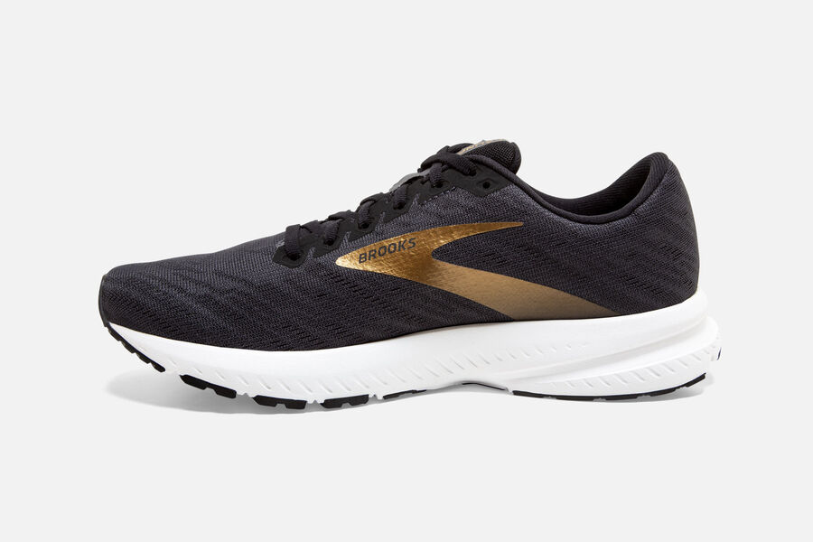 Launch 7 Road Brooks Running Shoes NZ Mens - Black/Gold - LMQKRO-439